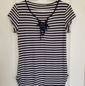 Navy and white shirt